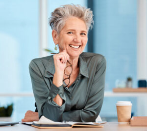 gray haired business woman