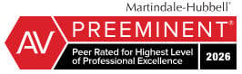 Martindale-Hubbell AV Preeminent Peer Rated for Highest Level of Professional Excellence 2026